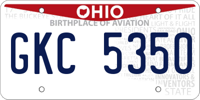 OH license plate GKC5350