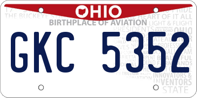 OH license plate GKC5352