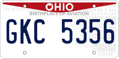 OH license plate GKC5356