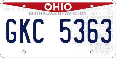 OH license plate GKC5363
