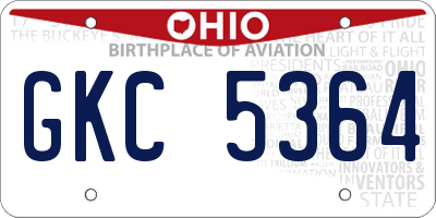 OH license plate GKC5364