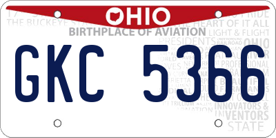 OH license plate GKC5366