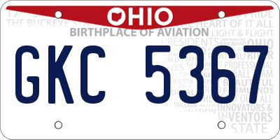 OH license plate GKC5367