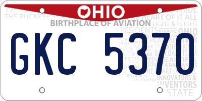 OH license plate GKC5370