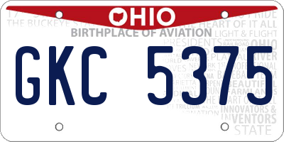 OH license plate GKC5375