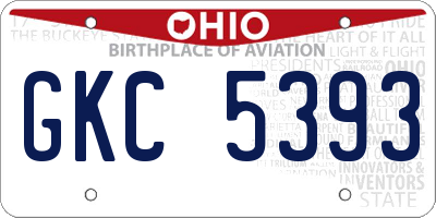 OH license plate GKC5393