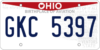 OH license plate GKC5397