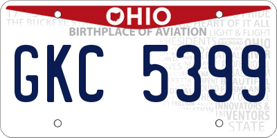 OH license plate GKC5399