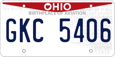OH license plate GKC5406