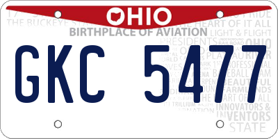 OH license plate GKC5477