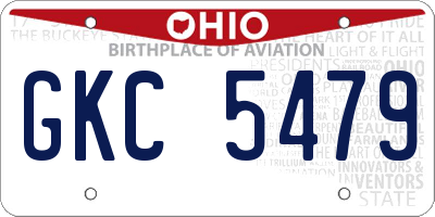 OH license plate GKC5479