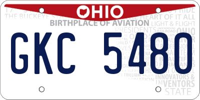 OH license plate GKC5480