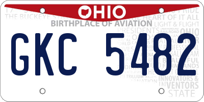 OH license plate GKC5482