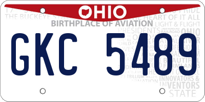 OH license plate GKC5489