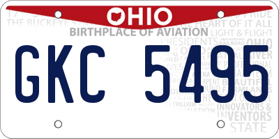 OH license plate GKC5495
