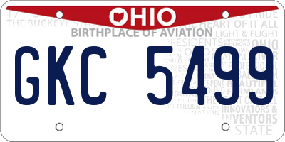 OH license plate GKC5499