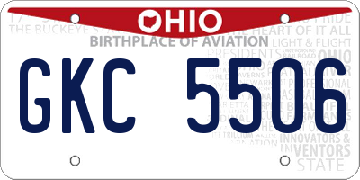 OH license plate GKC5506