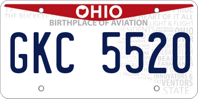 OH license plate GKC5520