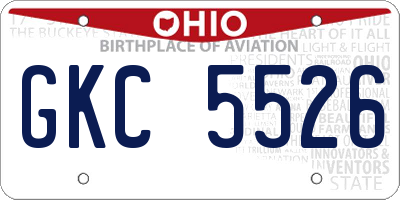 OH license plate GKC5526