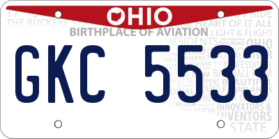 OH license plate GKC5533