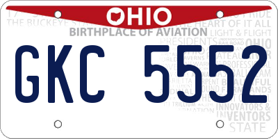 OH license plate GKC5552