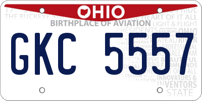 OH license plate GKC5557