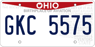 OH license plate GKC5575
