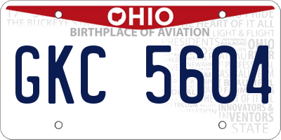OH license plate GKC5604