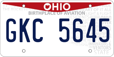 OH license plate GKC5645