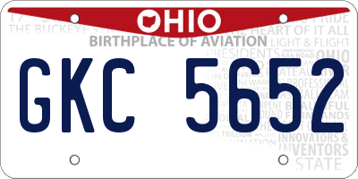 OH license plate GKC5652