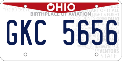 OH license plate GKC5656