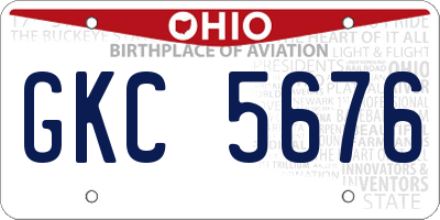 OH license plate GKC5676