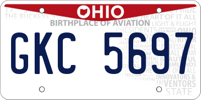 OH license plate GKC5697