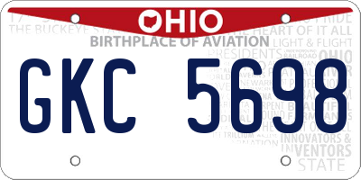 OH license plate GKC5698