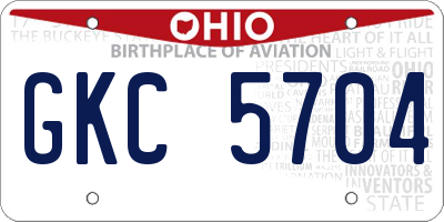 OH license plate GKC5704
