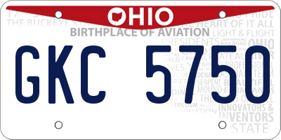 OH license plate GKC5750