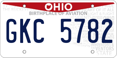 OH license plate GKC5782