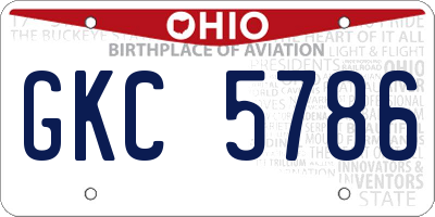 OH license plate GKC5786