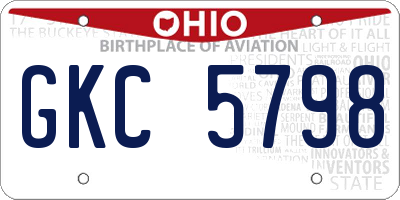 OH license plate GKC5798