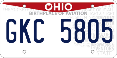 OH license plate GKC5805
