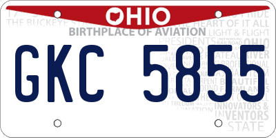 OH license plate GKC5855