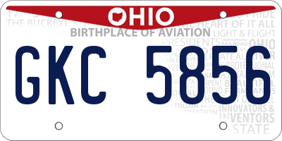 OH license plate GKC5856
