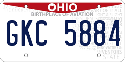 OH license plate GKC5884