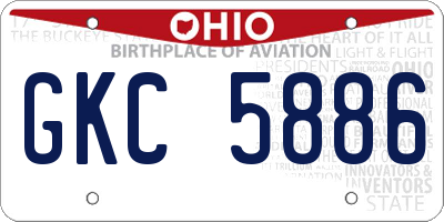 OH license plate GKC5886