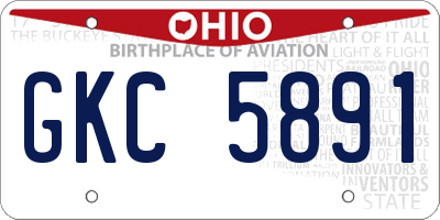 OH license plate GKC5891