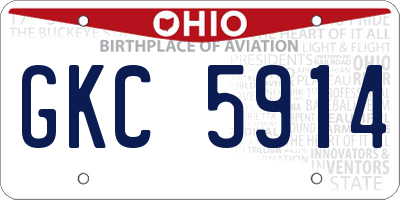 OH license plate GKC5914