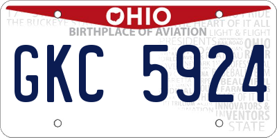 OH license plate GKC5924