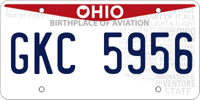 OH license plate GKC5956