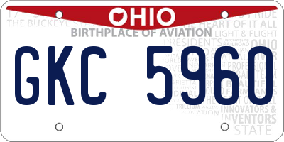 OH license plate GKC5960