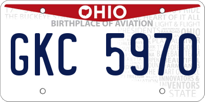 OH license plate GKC5970